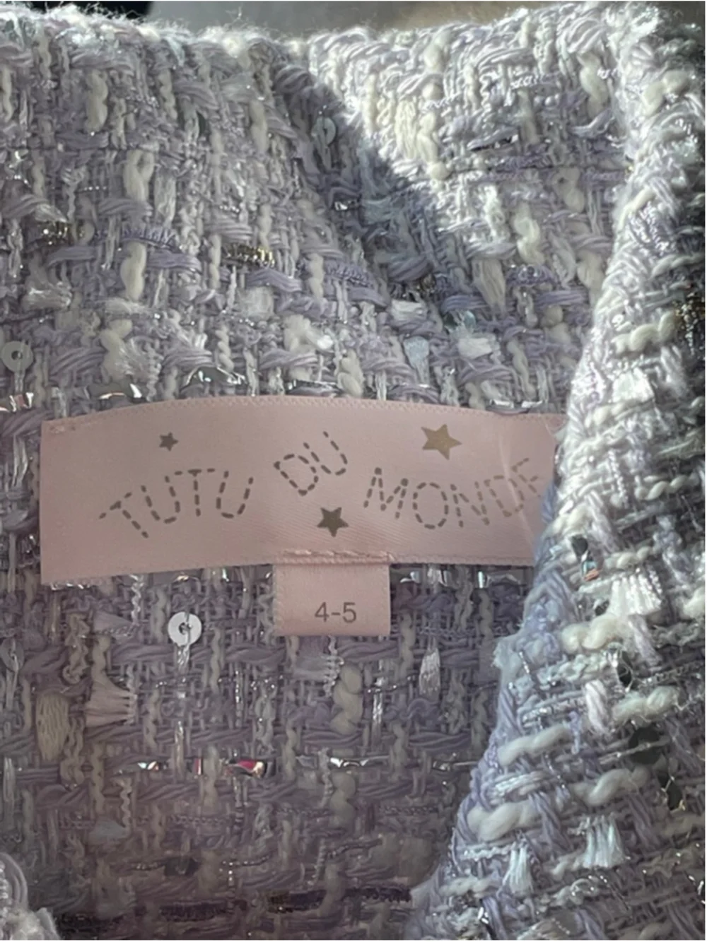 Tutu Du Monde Penelope Coquette Pastel Tweed Jacket Pearl Flower Button Size 4